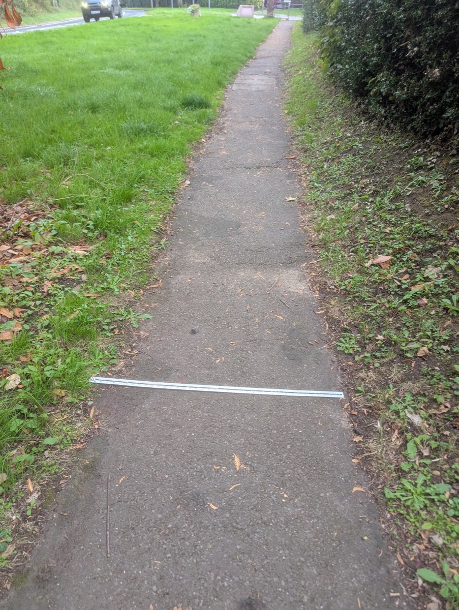 Village footway with rule