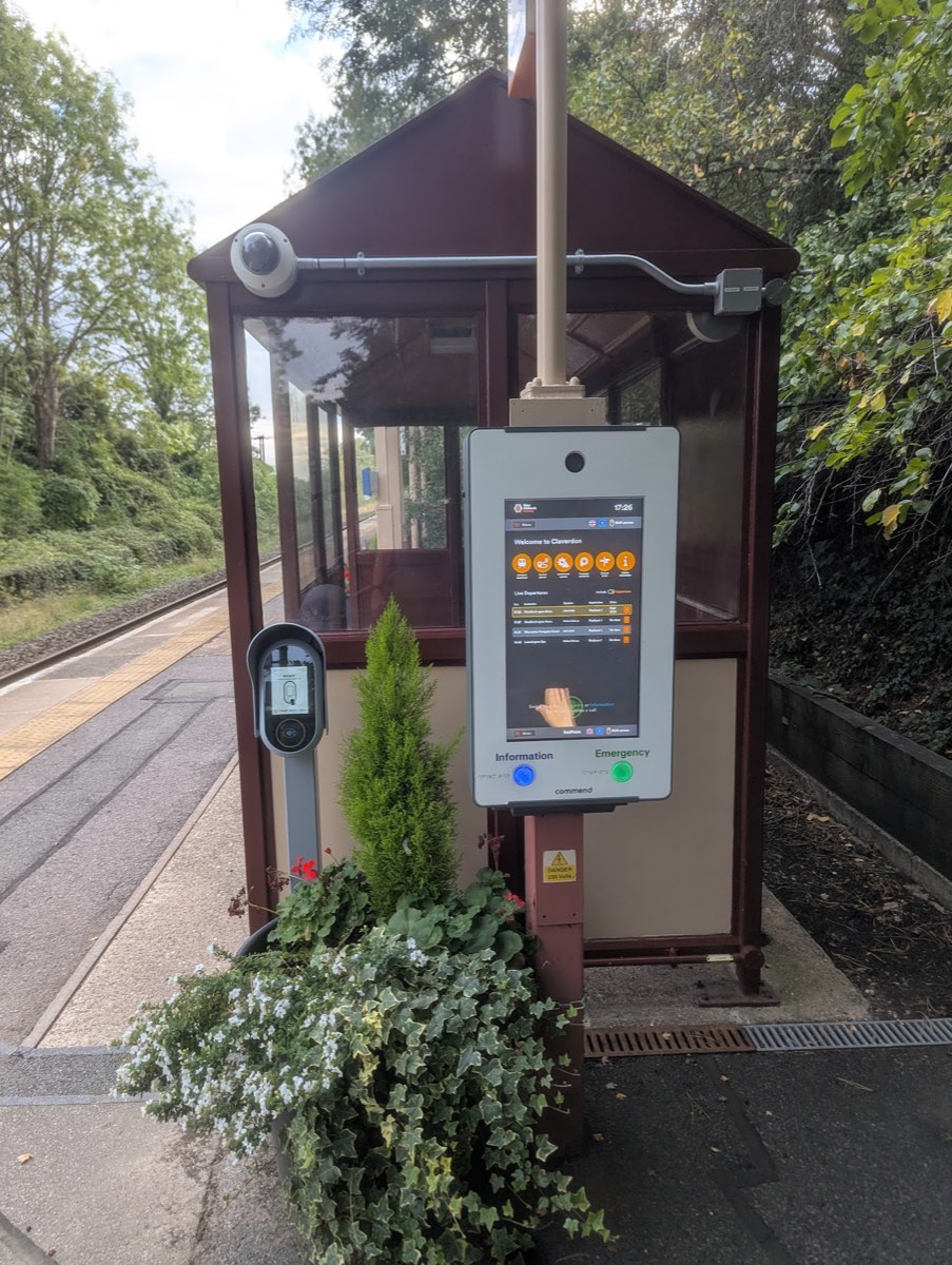 Claverdon station sign and shelter