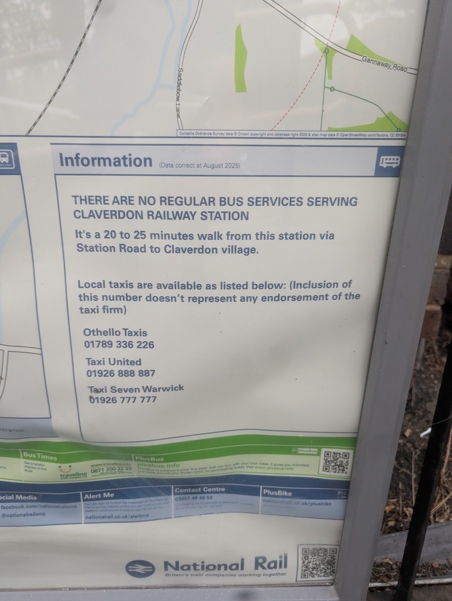 National Rail notice: no regular bus services